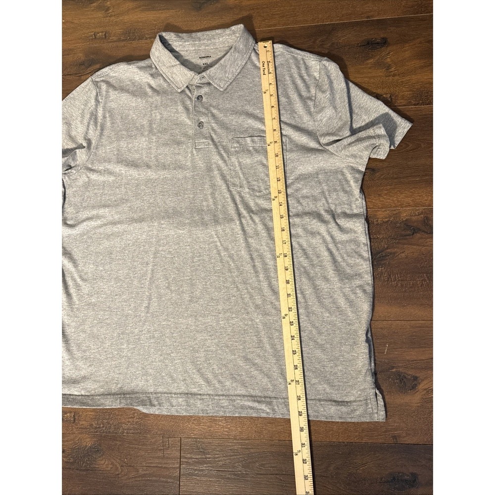 Sonoma Goods For Life Performance Polo Shirt Men's Gray Short Sleeve Rayon Blend - Picture 5 of 7
